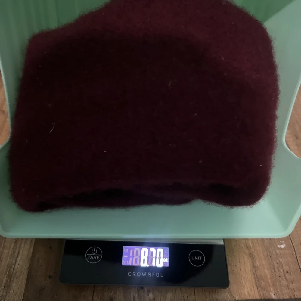 100% Cashmere Burgundy Sweater‎ For Yarn/crafts Project. Shrunken